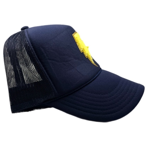 OTTO | Navy & Yellow Lightning Bolt Hat POSHFEST 2024 Exclusive Swag Trucker Hat - Picture 5 of 9